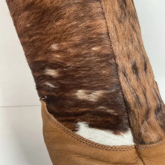 Vintage Zodiac Calf Hair On Cowhide Pony Cowgirl Boots 7.5 M Nubuck Suede - Picture 15 of 16